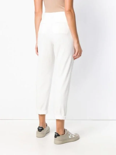 Shop Peserico Cropped Cargo Trousers - White