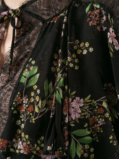Shop Giambattista Valli Lace Panel Floral Blouse In Black