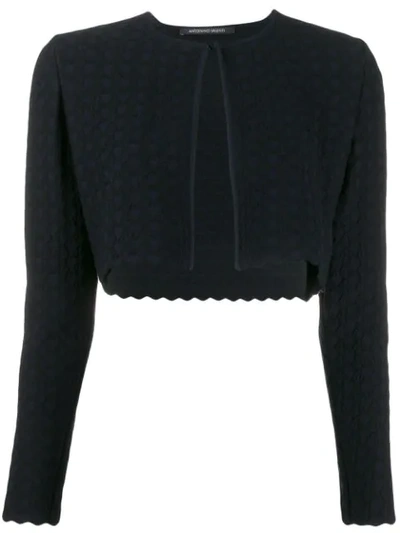 Shop Antonino Valenti Texturierte Cropped-jacke In Blue