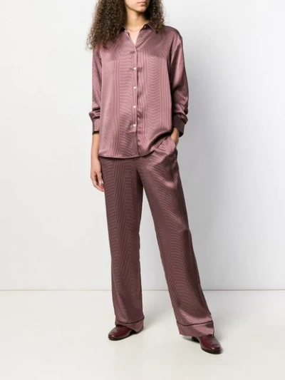 ASCENO DOTTED SILK PAJAMA TOP - 红色