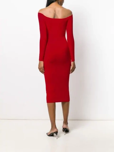 Shop Alexander Wang Off Shoulder Dress In Red