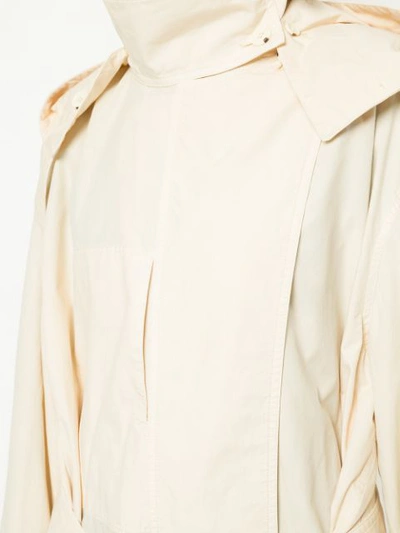 Shop Lemaire Hooded Trench Coat In Neutrals