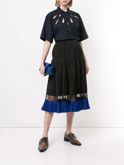 Shop Toga Pleated Skirt In Black