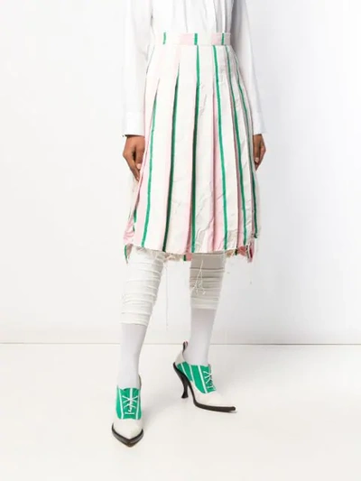 Shop Thom Browne Wide Repp Stripe Pleated Skirt In 680 Light Pink