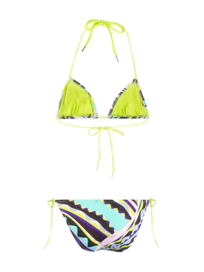 Shop Emilio Pucci Bikini Mit Print In 069 Blue/multicolor