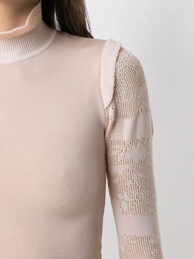 Shop Andrea Bogosian Penelope Knit Blouse In Pink