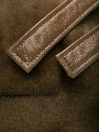 Shop Blancha Oversized Fur Coat In Green