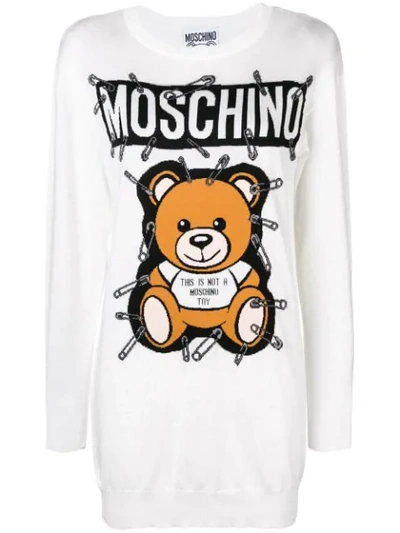 Shop Moschino Toy Bear Dress - White