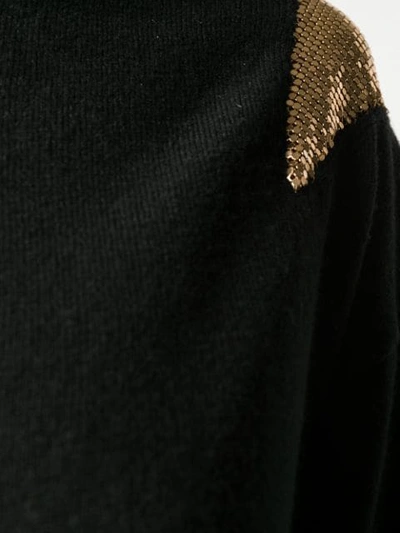 Shop Pinko Chainmail Detail Jumper In Black