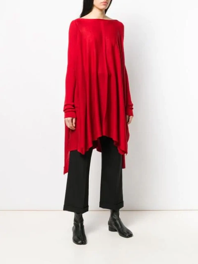Shop Rick Owens Draped Style Knitted Top In Red