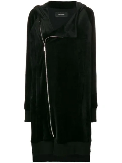 Shop Irina Schrotter Long Zipped Hoodie - Black