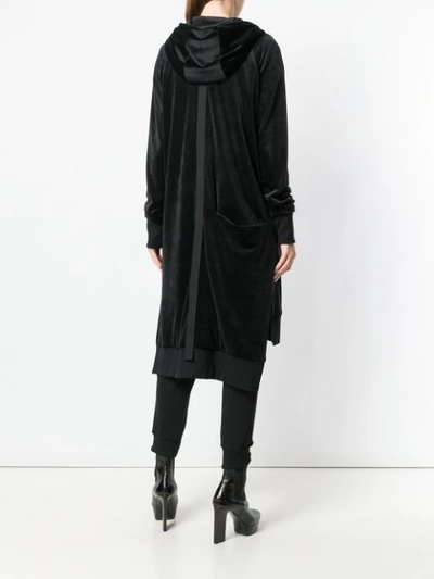 Shop Irina Schrotter Long Zipped Hoodie - Black