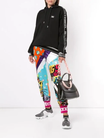 Shop Dolce & Gabbana Super Heroine Print Track Trousers In S9000 Combined Colour