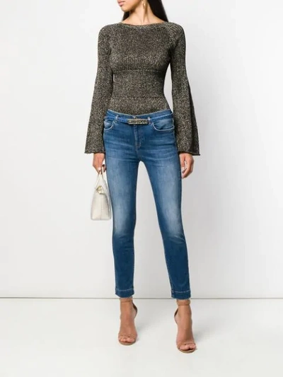 Shop Pinko Belted Skinny-fit Jeans In Blue