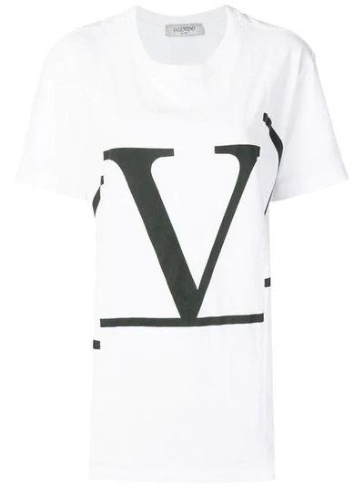 Shop Valentino Deconstructed Go Logo T In White