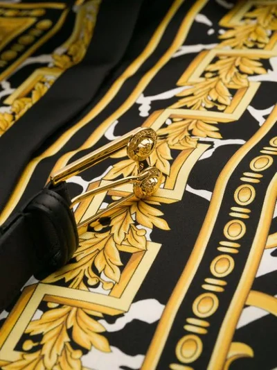 Shop Versace Baroque Print Shirt Dress In A7900 Black Yellow