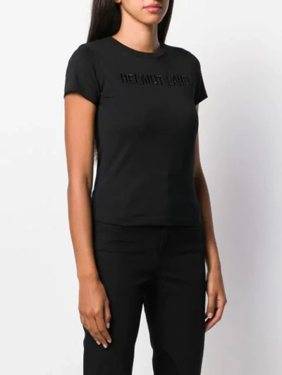Shop Helmut Lang Embroidered Logo T-shirt In Black