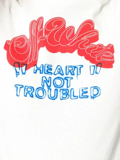 Shop Off-white Heart Not Troubled T-shirt In White