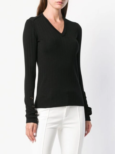 Shop Joseph Ribbed Knit Jumper - Black