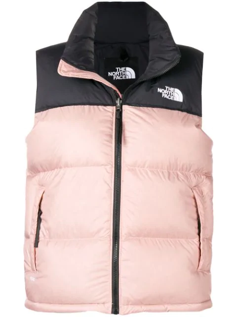 pink north face gilet