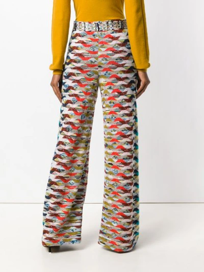 Shop Missoni Geometric Knitted Trousers In Yellow