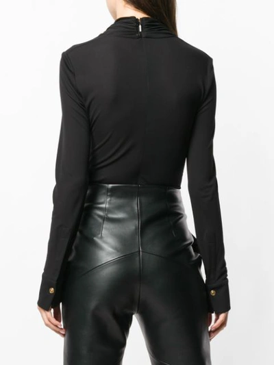 Shop Versace Wrap Bodysuit In Black