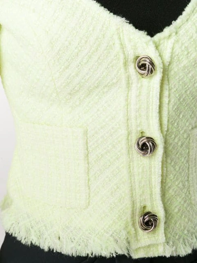 Shop Alexander Wang V-neck Tweed Cardigan In Green