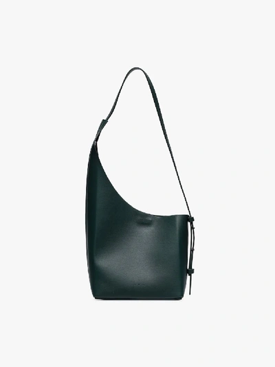 Shop Aesther Ekme Green Lune Leather Bucket Bag