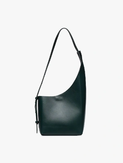 Shop Aesther Ekme Green Lune Leather Bucket Bag