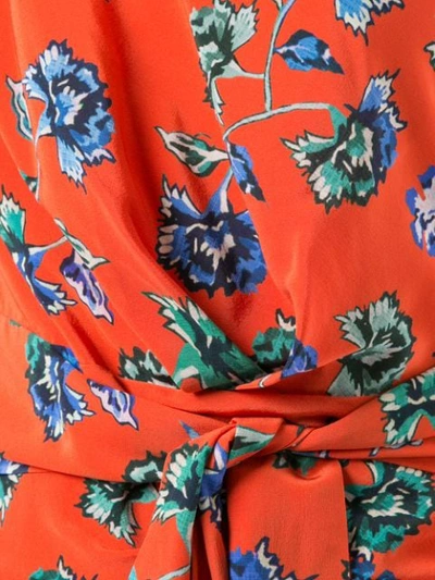 Shop Derek Lam 10 Crosby Belted One-shoulder Dress In Orange