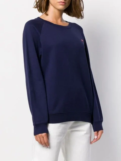 Shop Levi's Logo Patch Sweater In Blue