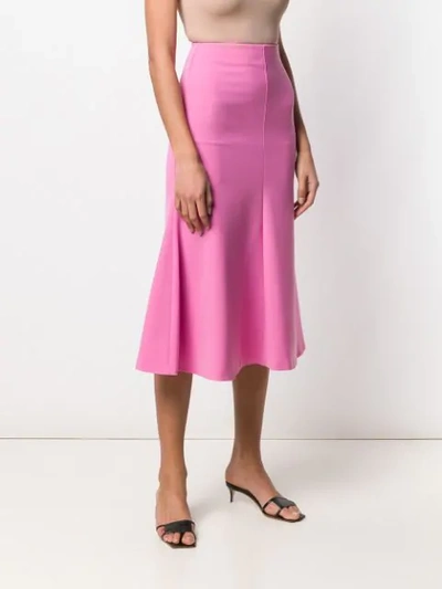 Shop A.w.a.k.e. Flared Midi Skirt In Pink