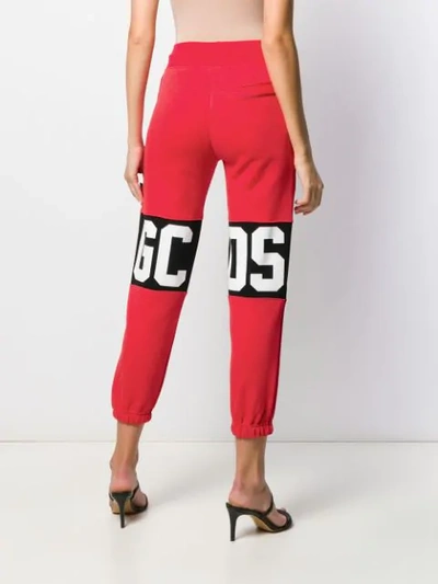 Shop Gcds Logo Print Tracksuit Trousers In Red