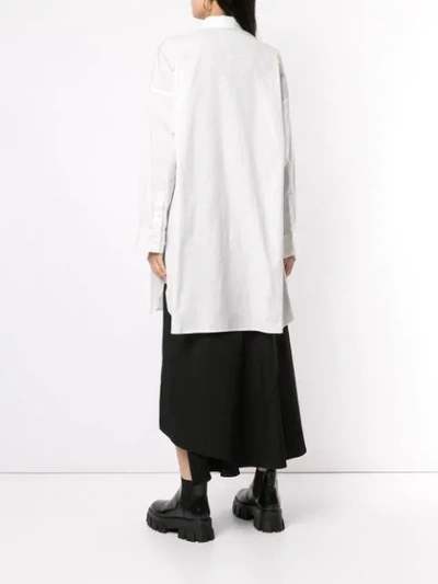 Shop Yohji Yamamoto Painting Face Long Shirt In White