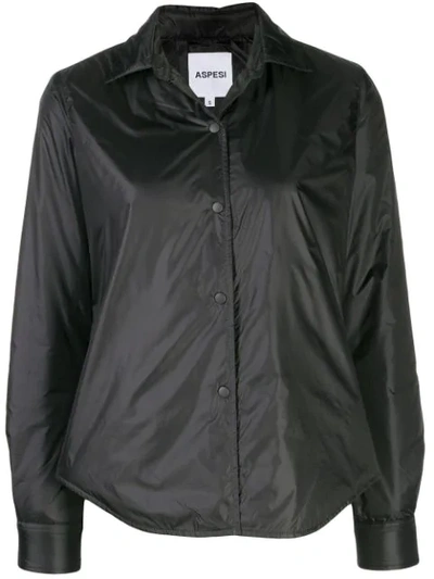 Shop Aspesi Lightweight Shirt Jacket In Black