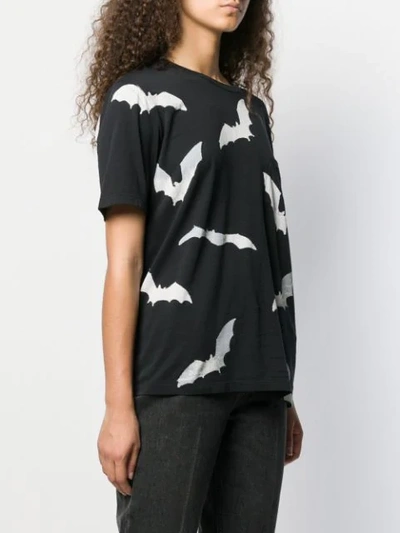 Shop Saint Laurent Bat Print T-shirt In Black