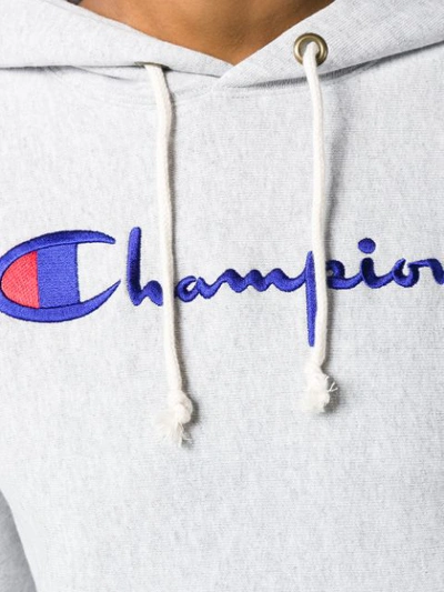 Shop Champion Logo Hoodie - Grey