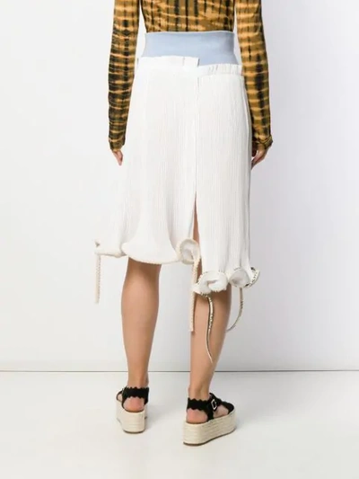 Shop Loewe Deconstructed Pleated Midi Skirt In White