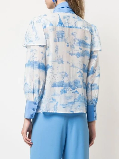 Shop Alice And Olivia Talulah Blouse In Blue