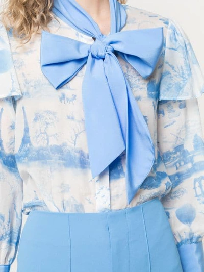 Shop Alice And Olivia Talulah Blouse In Blue