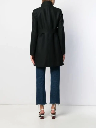 Shop Liu •jo Single-breasted Midi Coat In Black