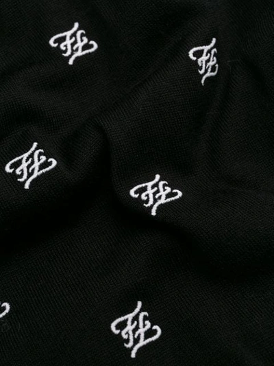 Shop Fendi Round Neck Cardigan In F0gme-black