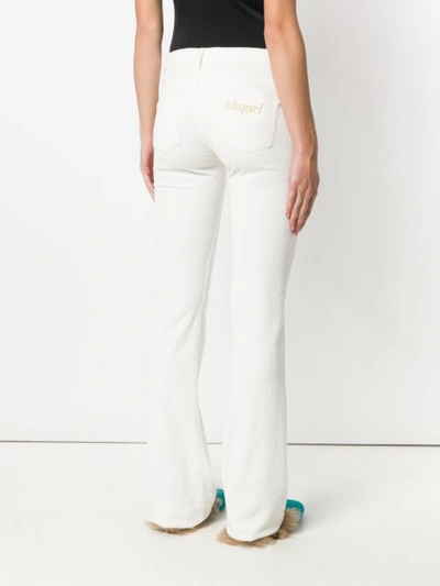 Shop Blugirl Corduroy Flared Trousers - 107 Bianco