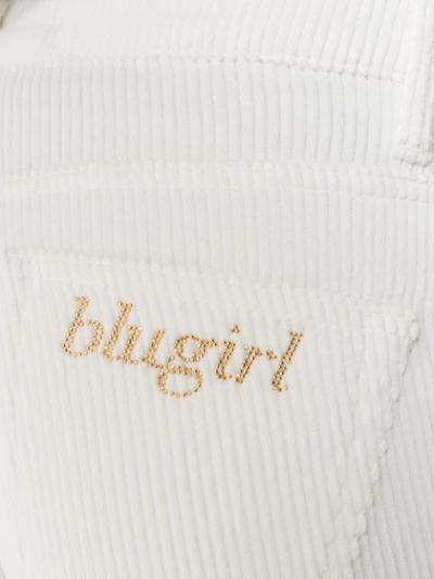 Shop Blugirl Corduroy Flared Trousers - 107 Bianco
