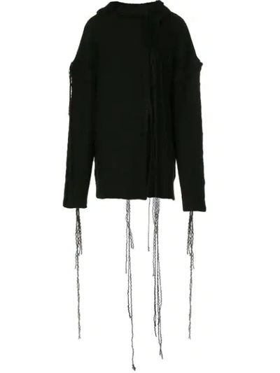 Shop Yohji Yamamoto Deconstructed Knit Jumper In Black