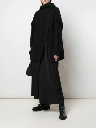 Shop Yohji Yamamoto Deconstructed Knit Jumper In Black