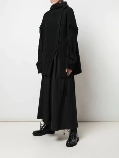 Shop Yohji Yamamoto Deconstructed Knit Jumper In Black