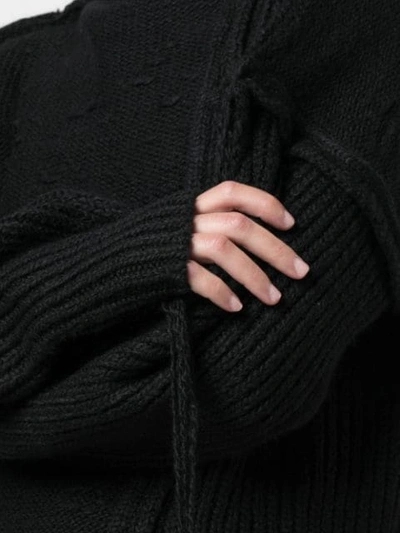 Shop Yohji Yamamoto Deconstructed Knit Jumper In Black