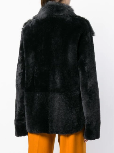single breasted fur jacket
