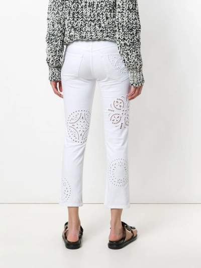 Shop Isabel Marant Slim Fit Trousers In White